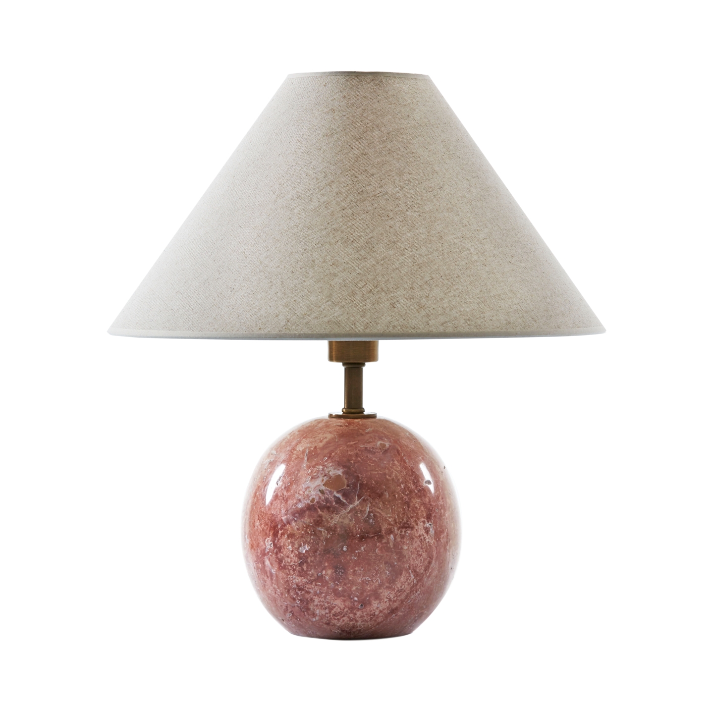 Round Travertine Table Lamp