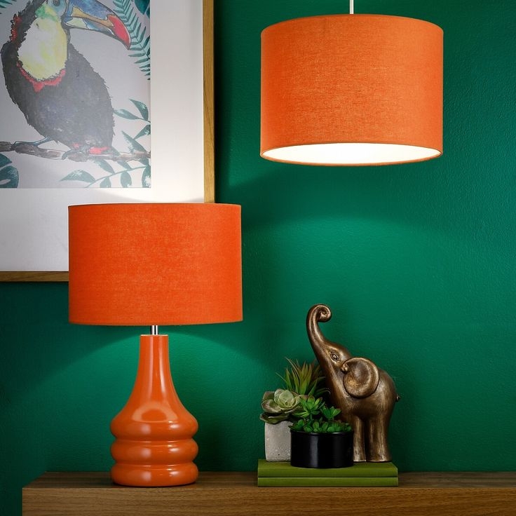 Aly Lacquered Polished Lampshade With Wooden Legs, Table Lamp