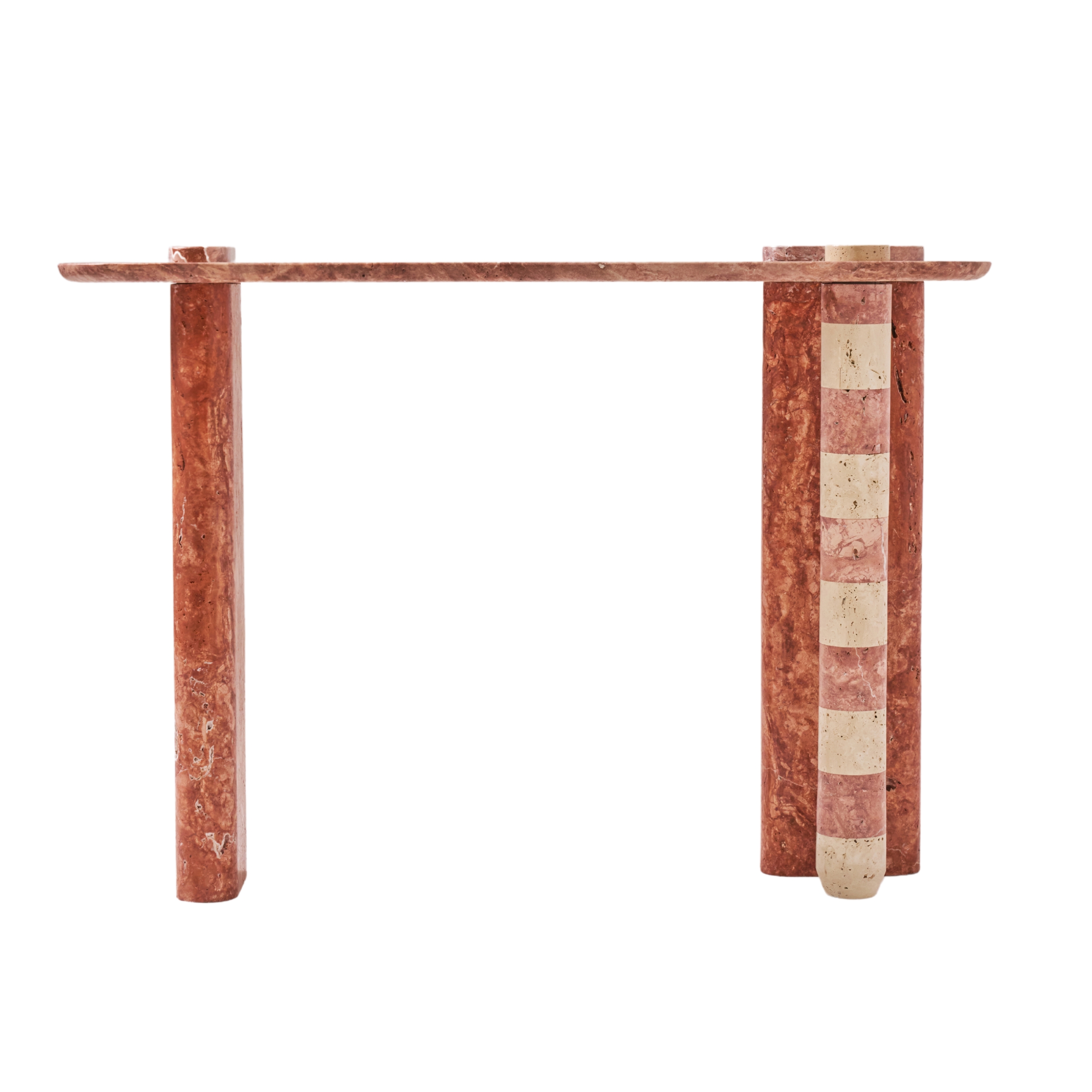 Colorato Pink Travertine Consol