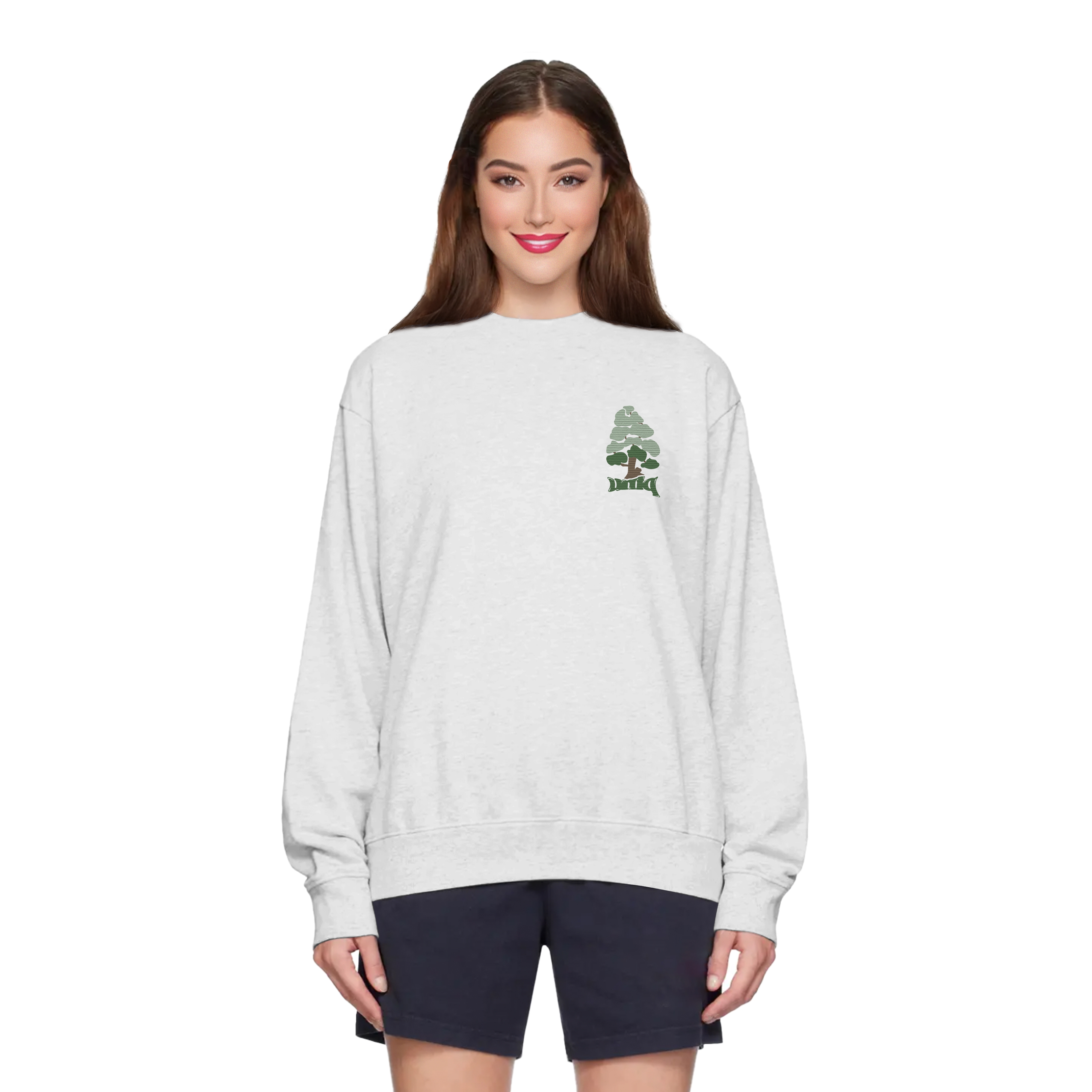 Tree Embroidered Organic Cotton Sweatshirt 01