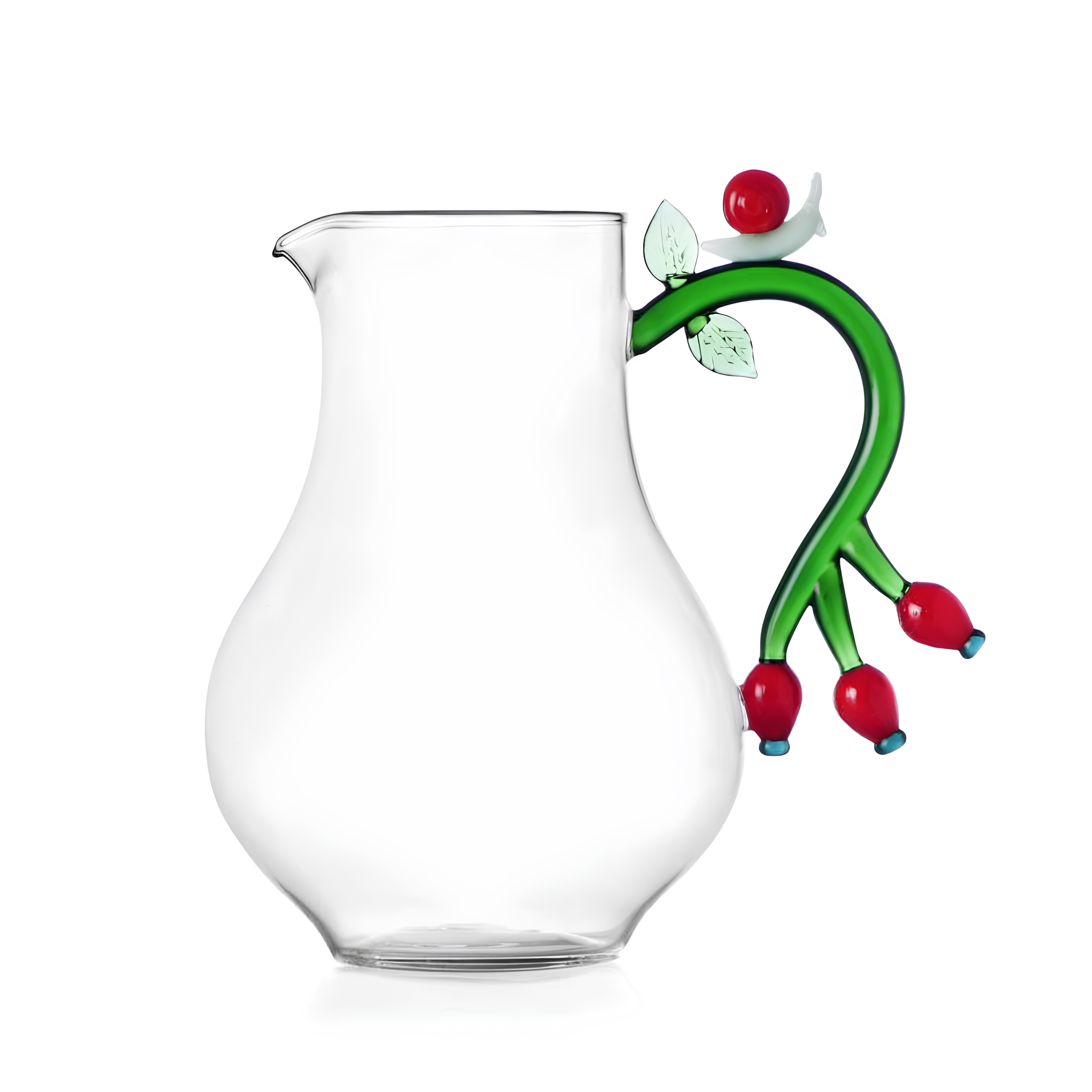 Rosehip Fruit Figured Glass Jug