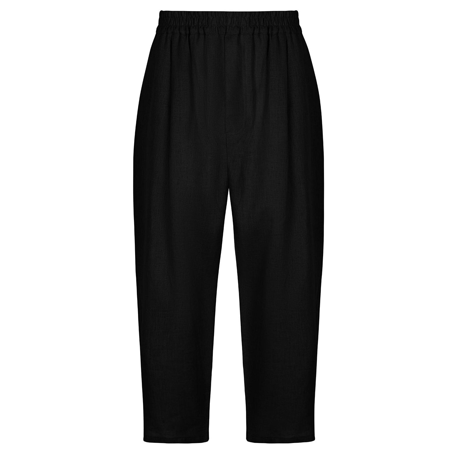 100% Linen Elastic Waist Oversized Trousers