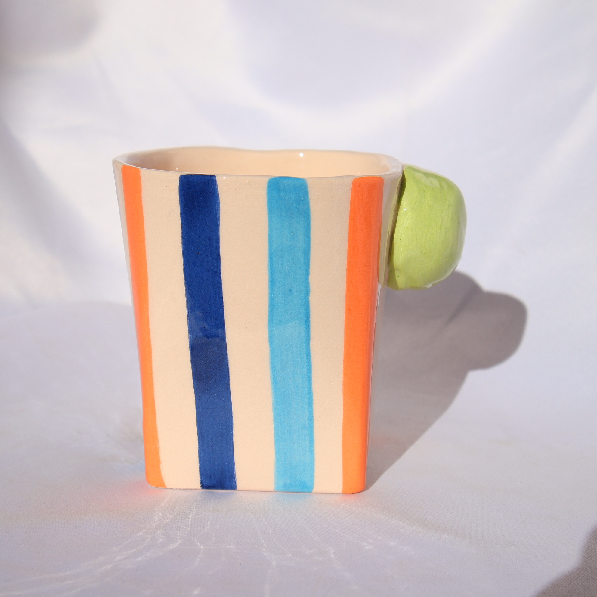 Lily Series Handmade Color Lines Ceramic Mug 150 Ml