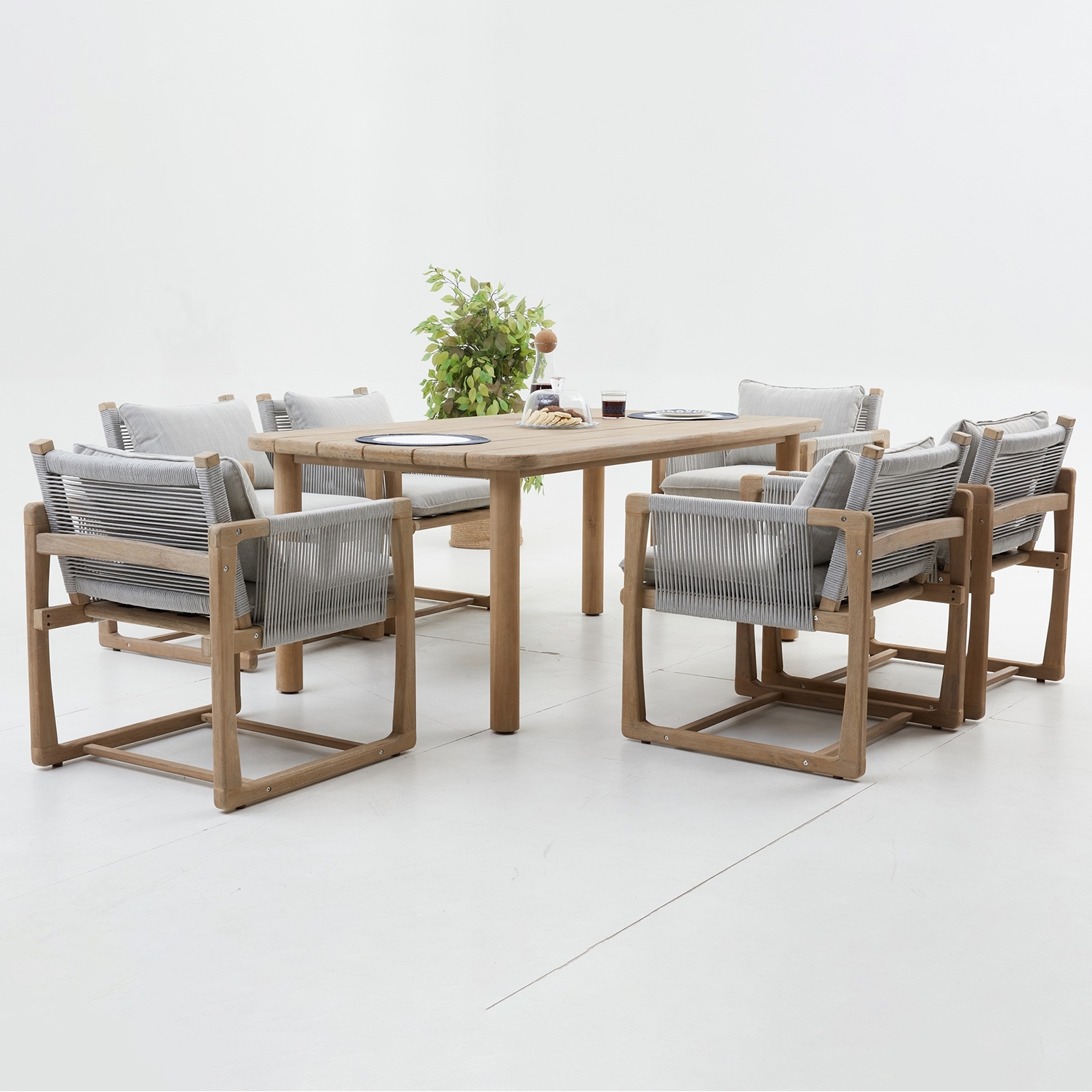 Baker Wooden Garden Table Set For 8 People