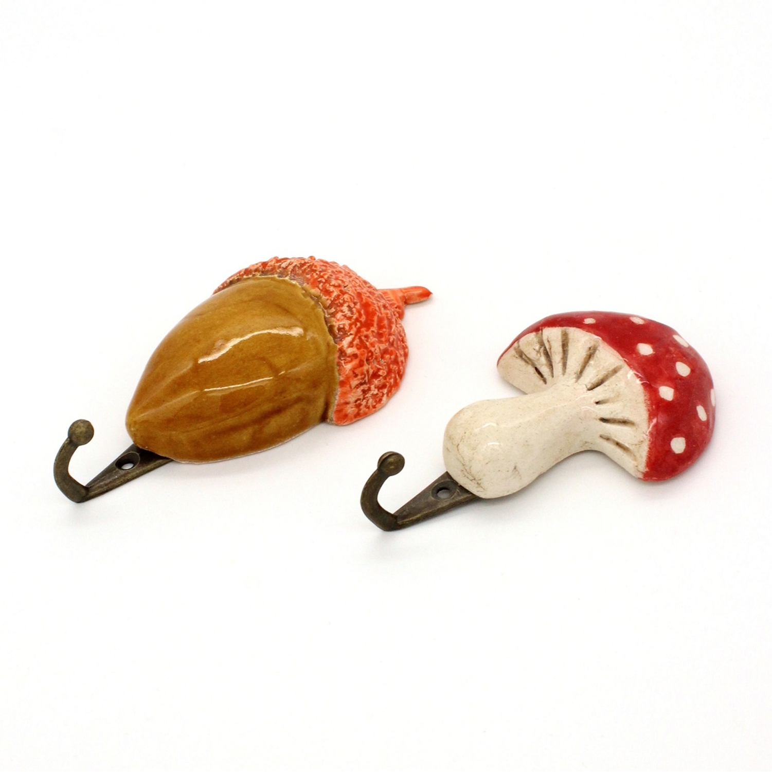 Acorn, Mushroom Hanger Set Of 2