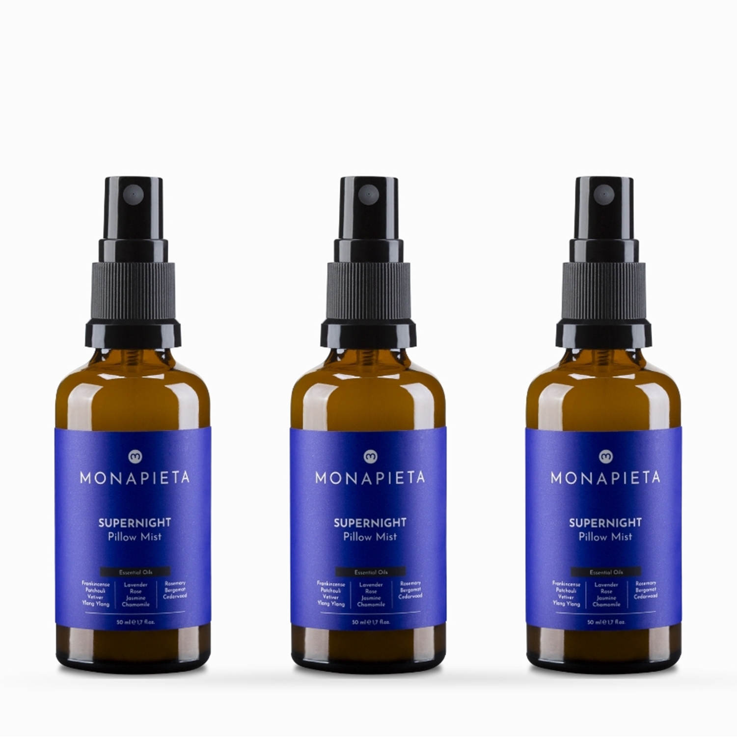 Perfect Night Sleep Pillow Spray Quality & Deep Sleep 11 Precious Essential Oils 3x50 Ml