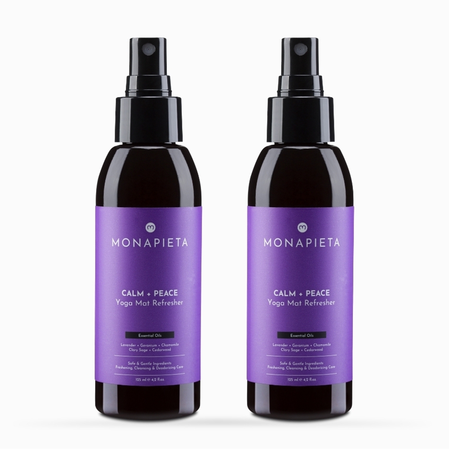 Refreshing Yoga Mat Cleaning Spray Renewing & Deodorizing Calm & Peaceful Aura 2x125 Ml