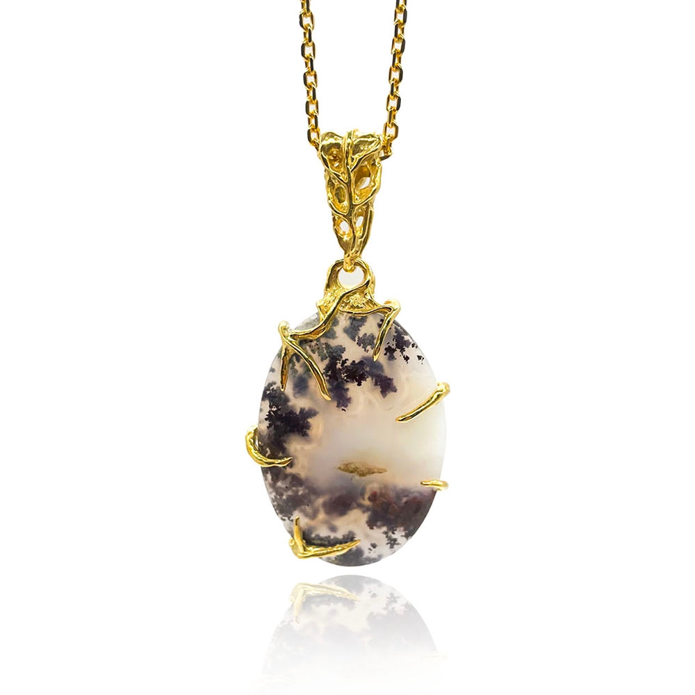 Dolina Moss Agate Necklace