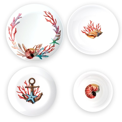 Unbreakable Melamin Tableware Underwater For 4 People