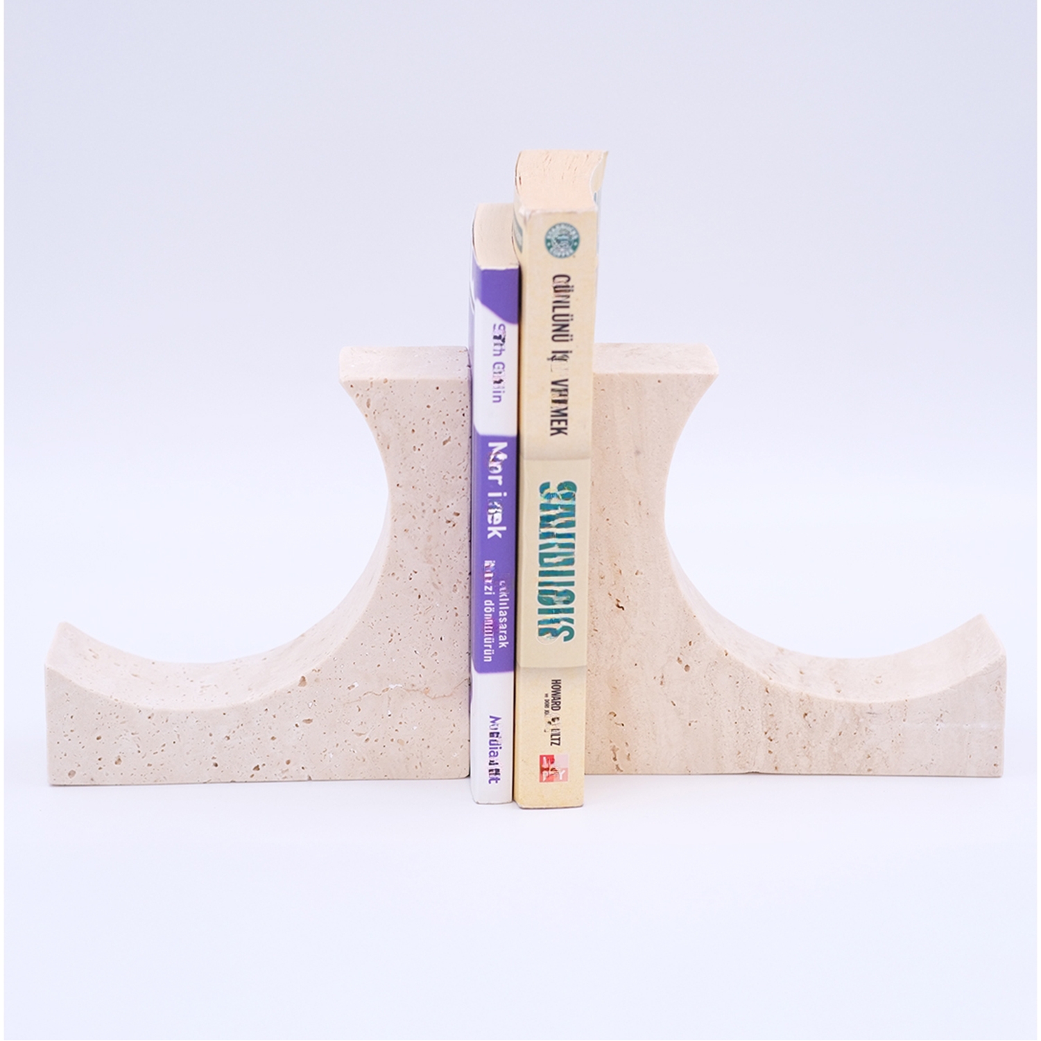 Travertine Crescent Book Holder