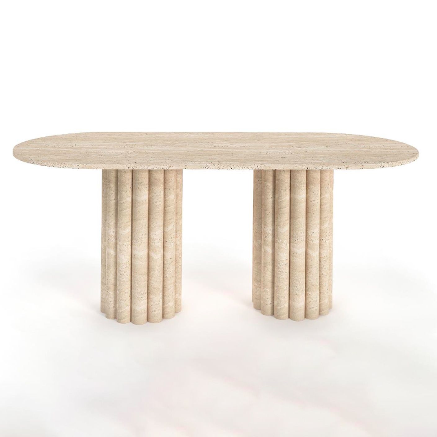 Albert Travertine Marble Dining Table