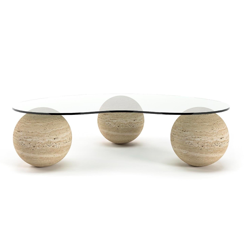 Hera Travertine Marble Coffee Table