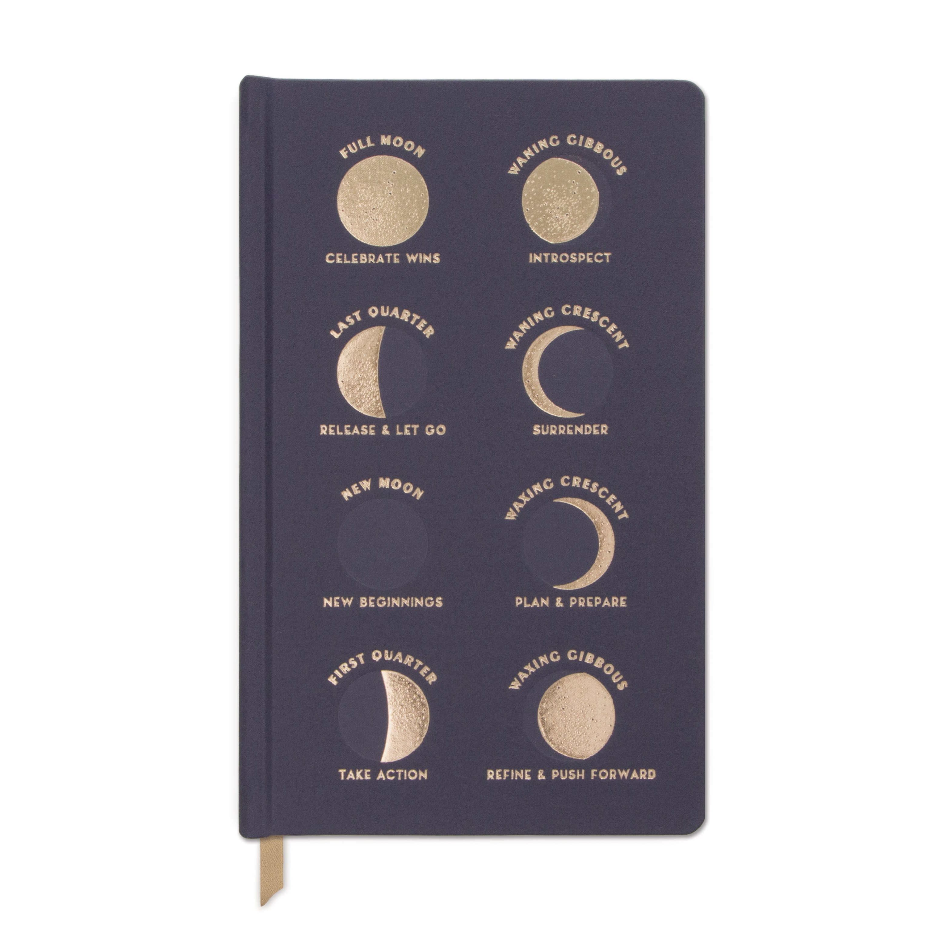 Sert Kapak Defter Navy Moon Phases 21x13 Cm