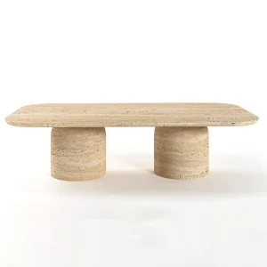 Electra Travertine Marble Coffee Table