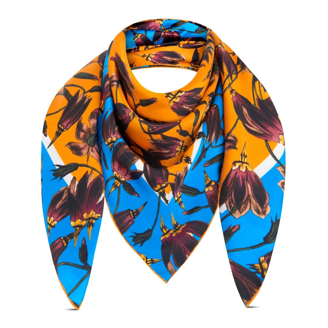 Pasque Print Silk Satin Scarf