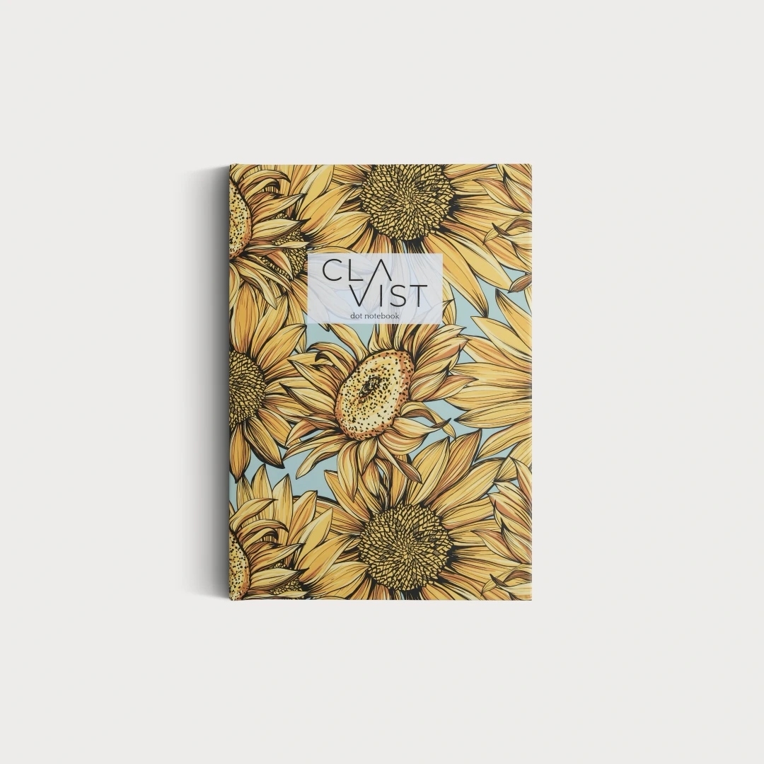 Dot Grid Notebook Sunflower Pattern