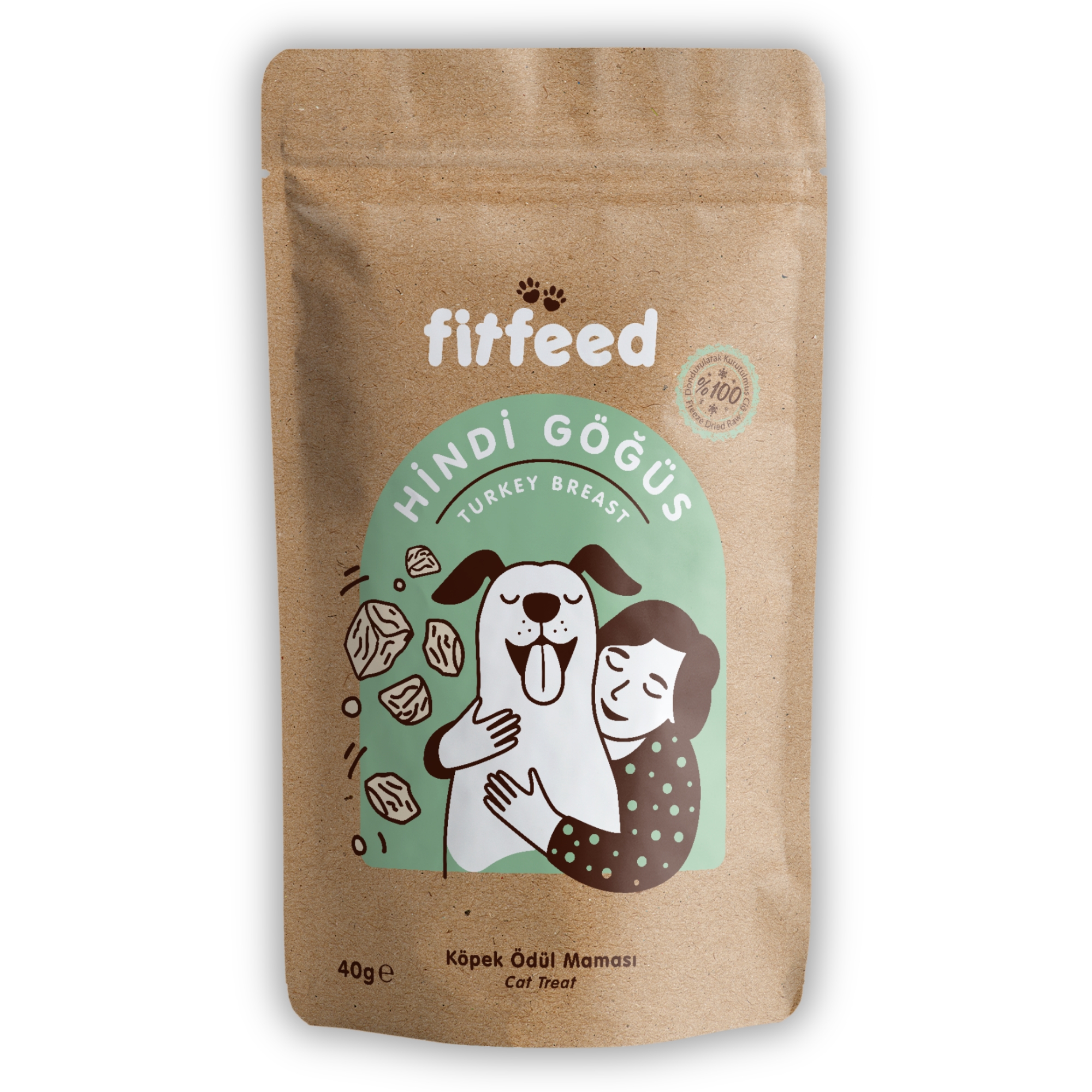 Freeze-dried Çiğ Hindi Göğüs Köpek Ödülü 40 Gr