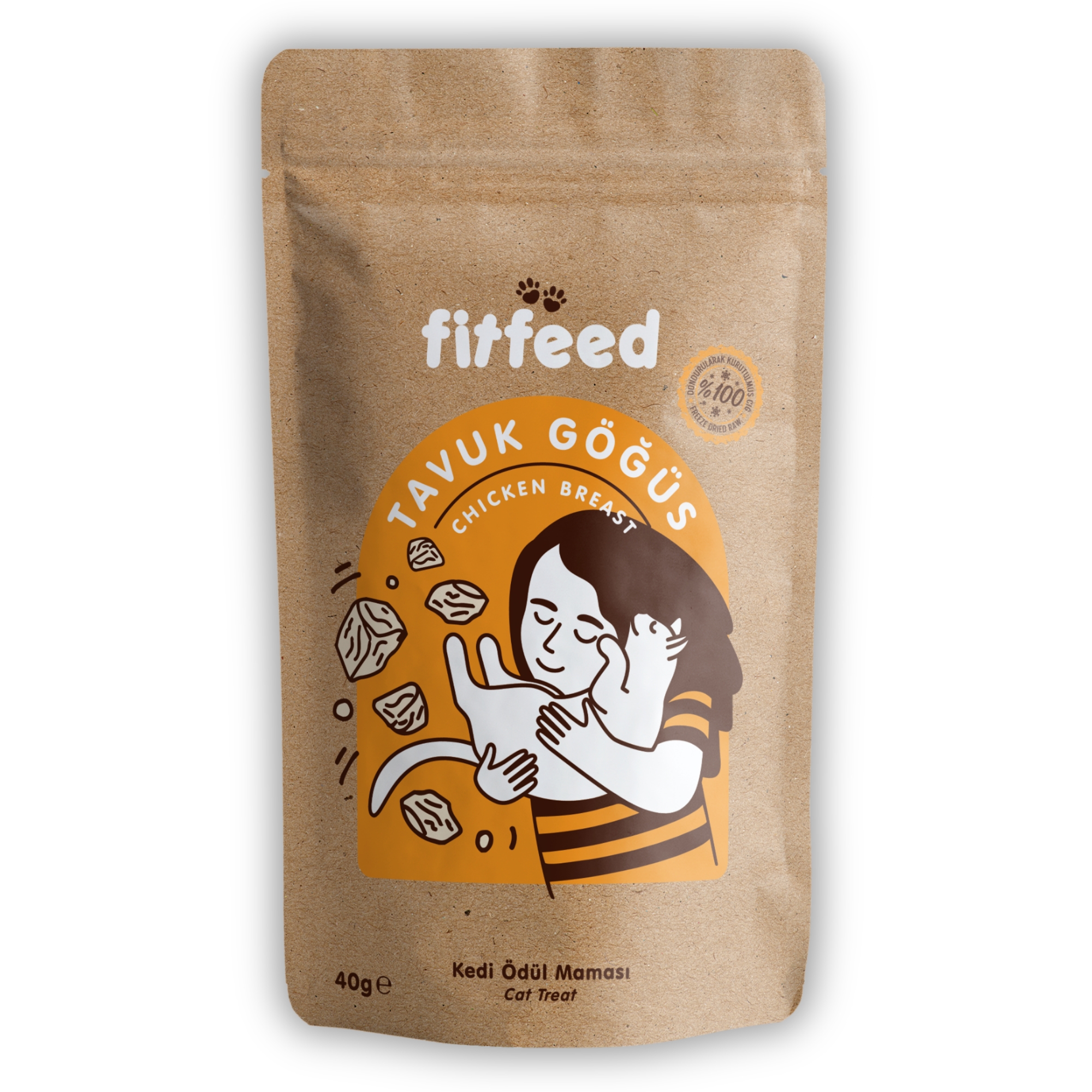 Chicken Braest Freeze-dried Raw Cat Treat 40 Gr