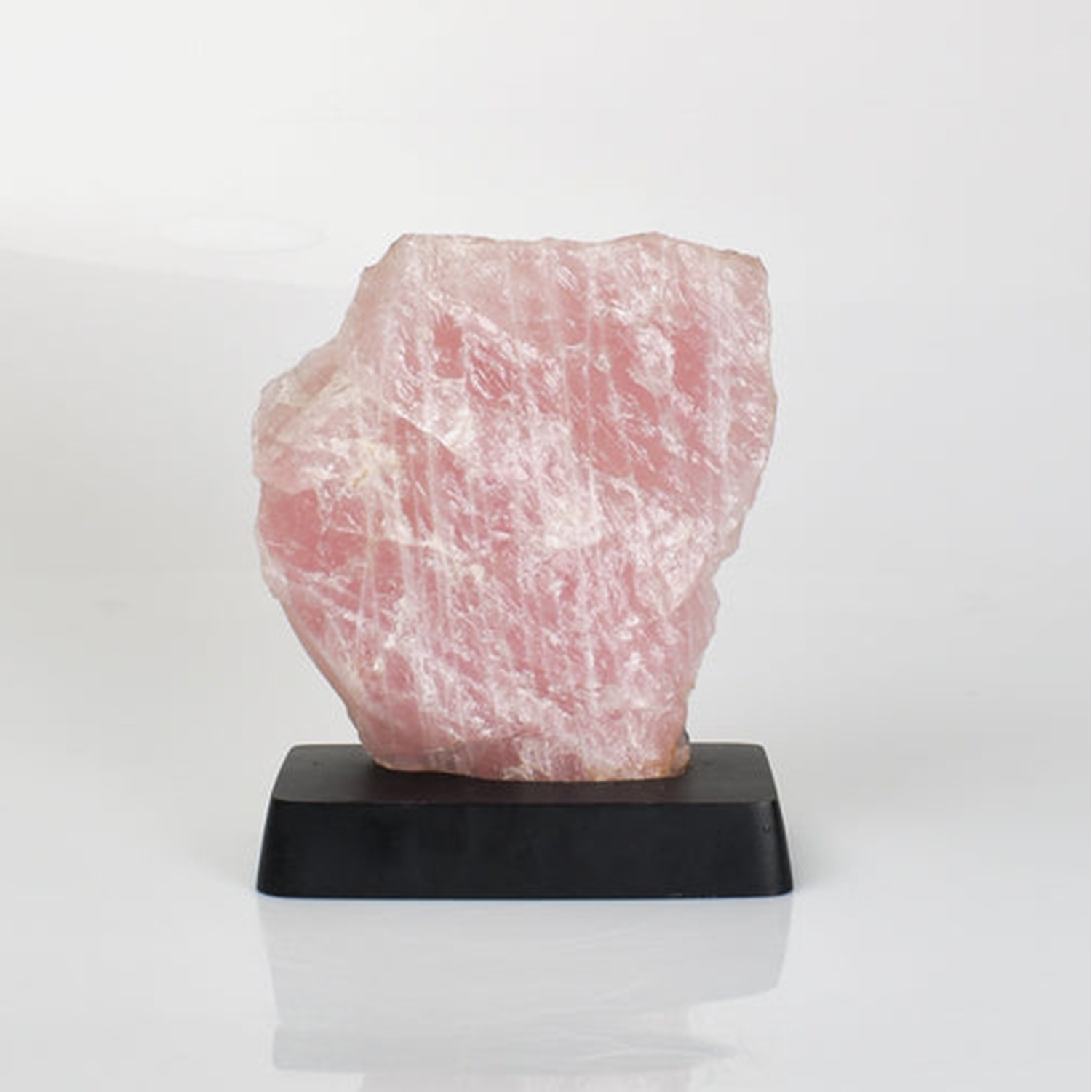 Pink Quartz Natural Stone With Stand, Raw Piece