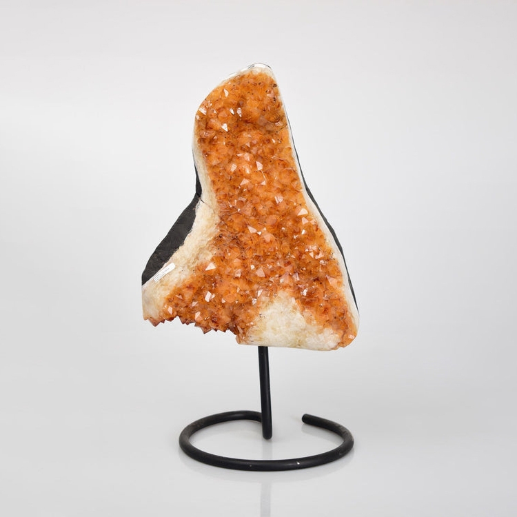 Citrine Natural Stone With Stand Geode