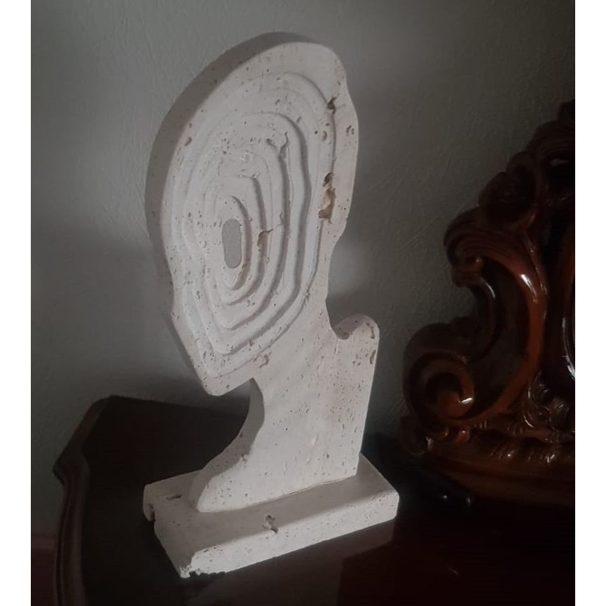 Travertine Decorative Silhouette Object