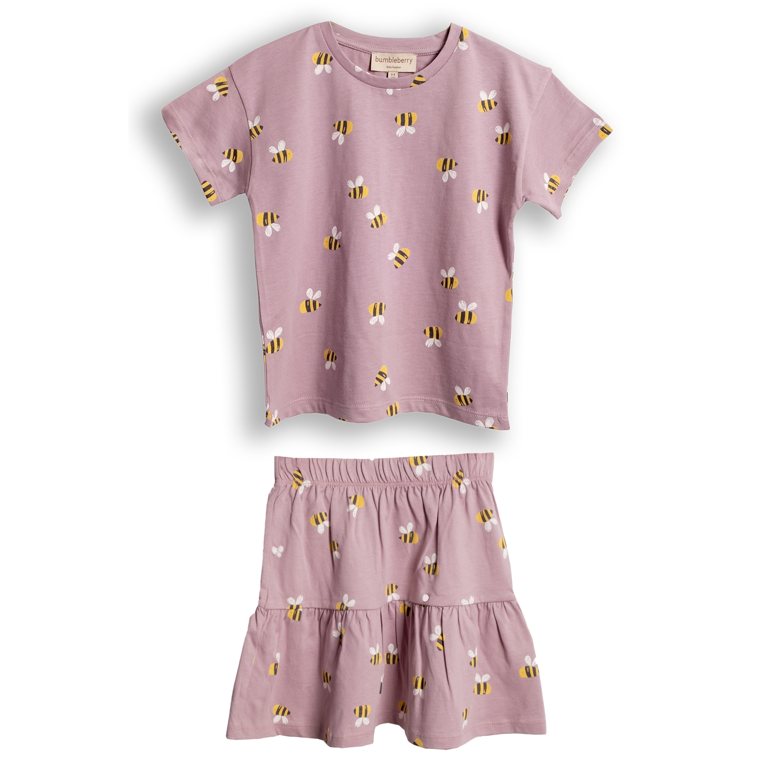 Pink Bee Kids Skirt T-shirt Set