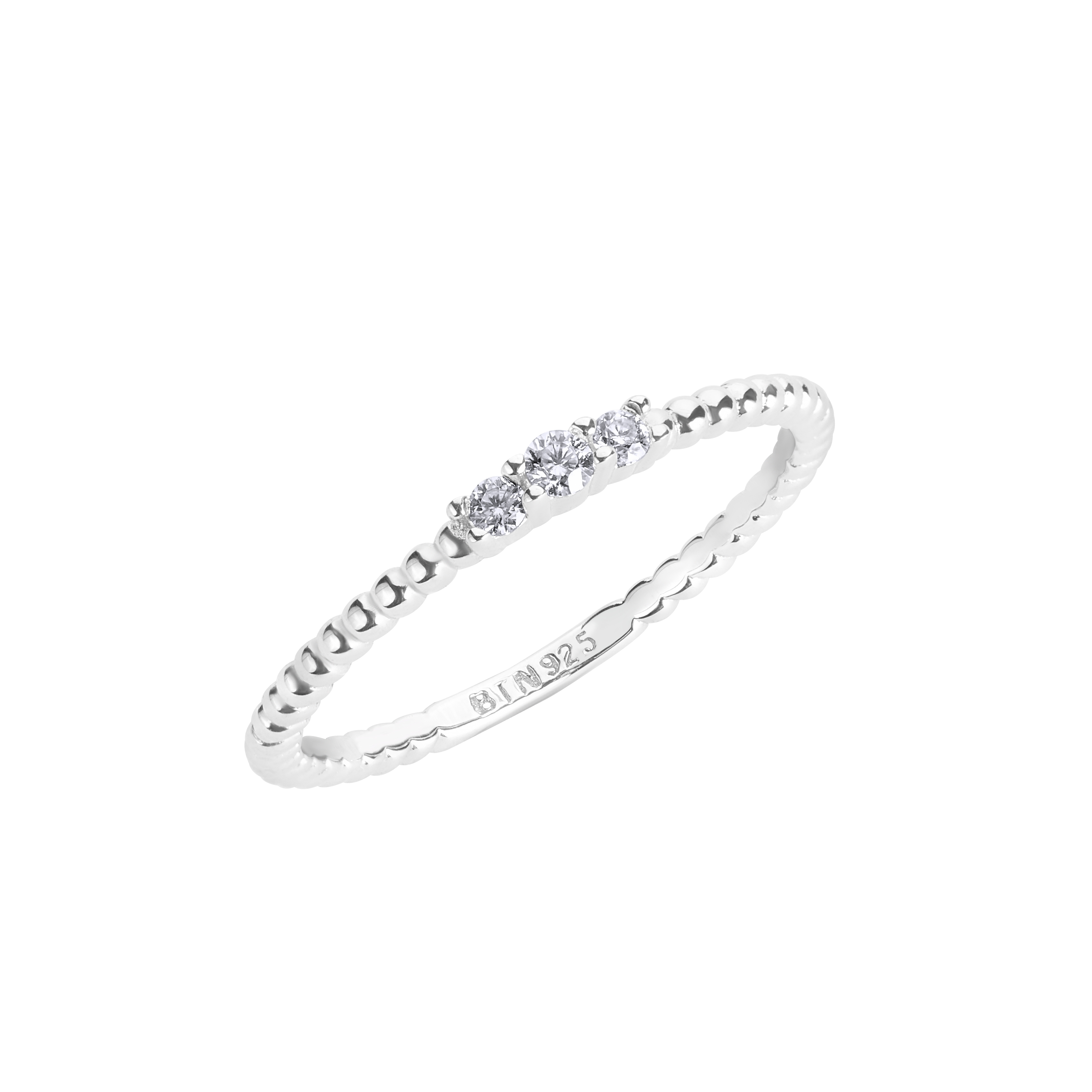 Illuminess™ Sterling Silver Trio Textured Stacking Ring