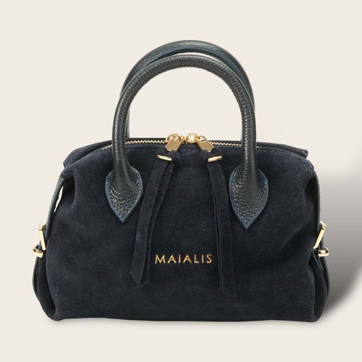 Marcelo X Midi Navy Blue Suede Bag