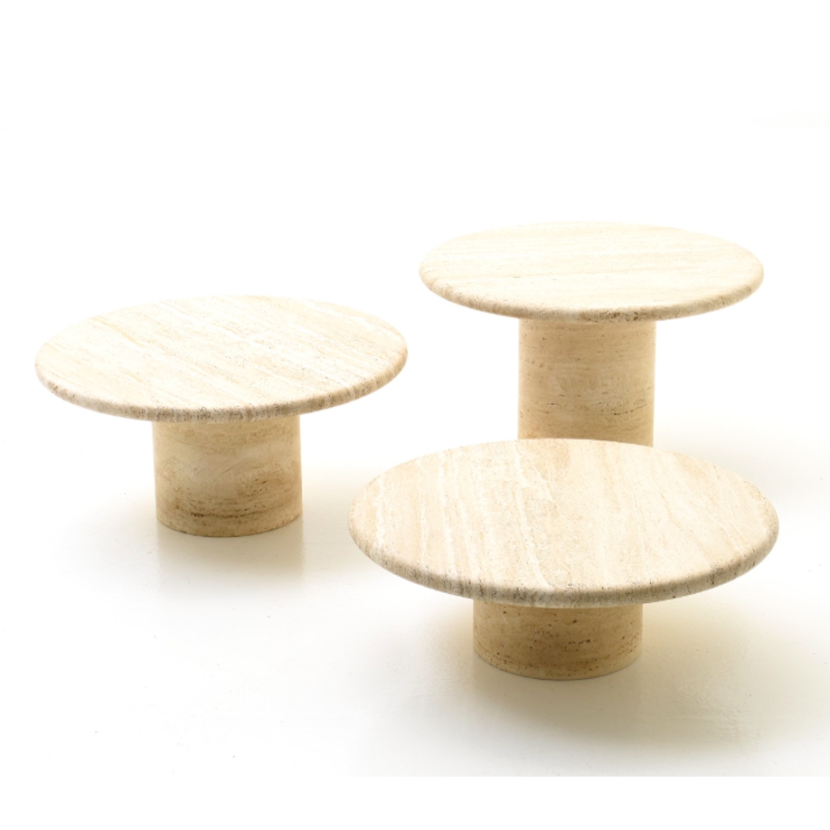 Travertine 3 Round Side Table