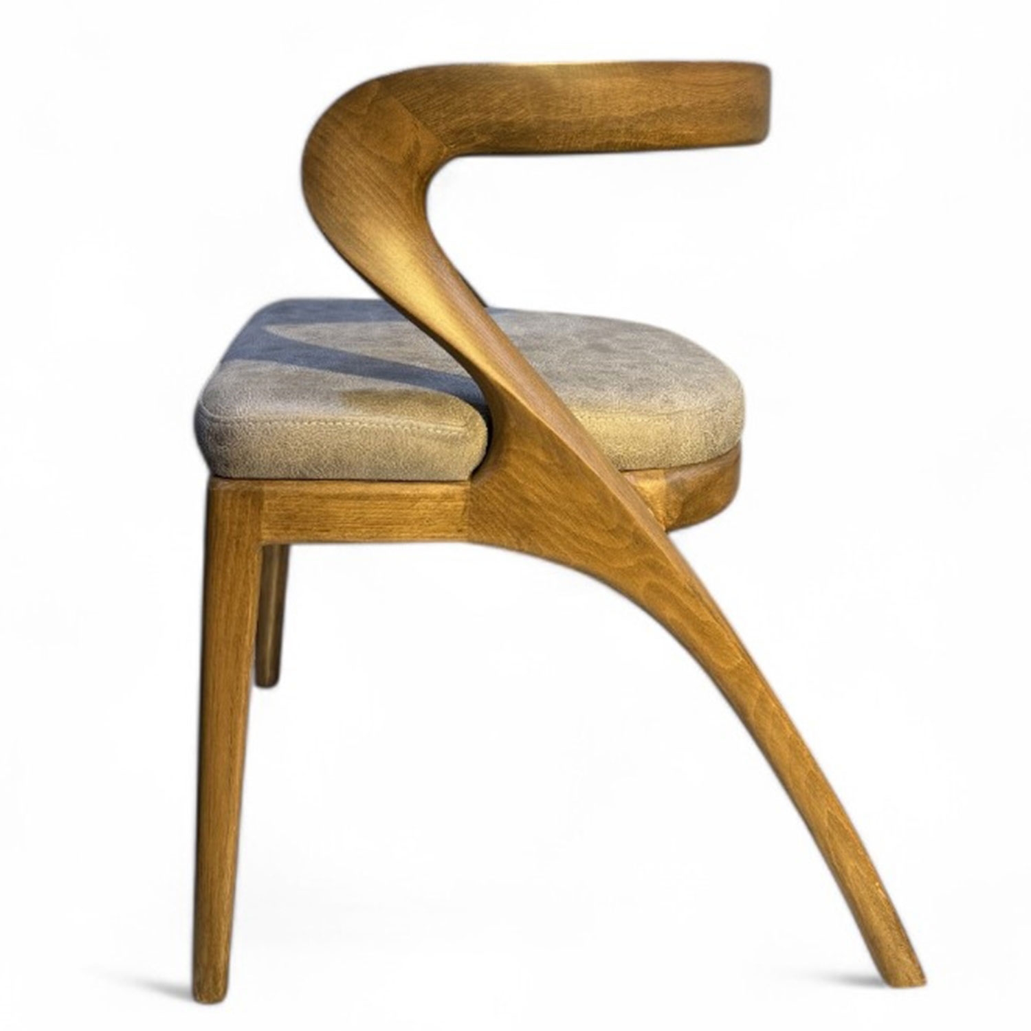 Curved Natural Wood Chair