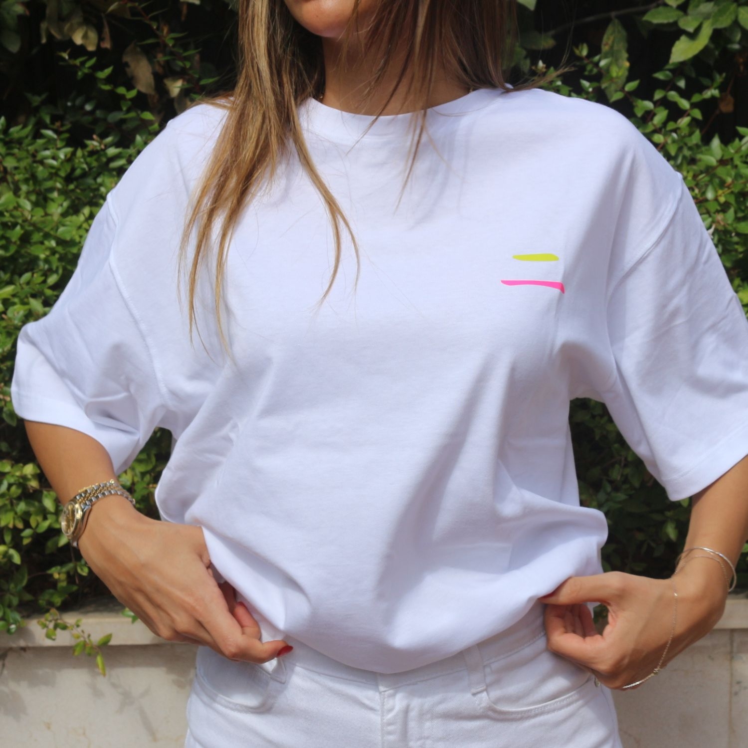 Joy-es - White Lil Fish Unisex Oversized T-shirt | hipicon