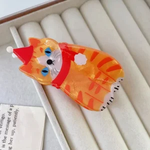 Christmas Themed Bone High Quality Hair Clips Snowman, Pine Tree, Snowflake Cat Dog Themed