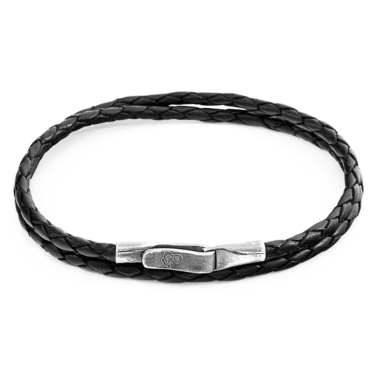 Liverpool Silver And Braided Leather Bracelet