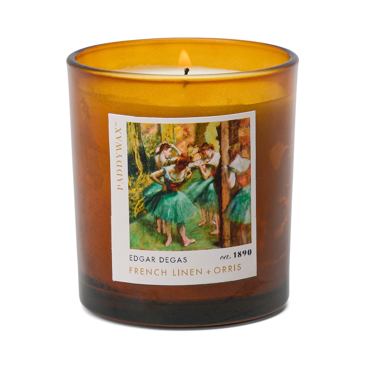 Impressionist Glass Candle Degas 'dancers, Pink & Green' 170 Gr.