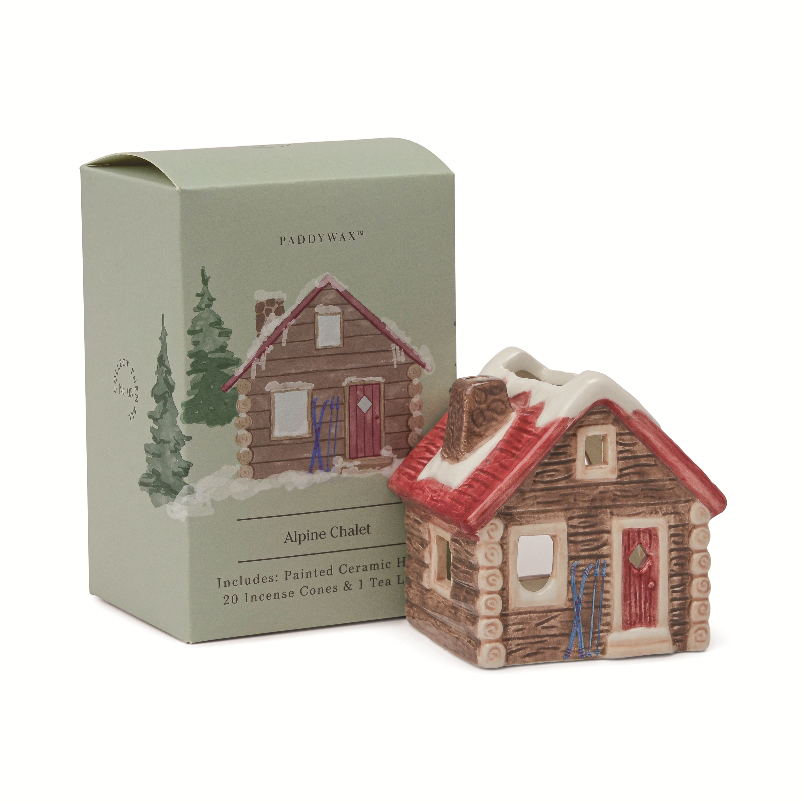 No.05 Alpine Chalet Style Incense&tea Light Holder (1 Tea Light&20 Incense Cones)