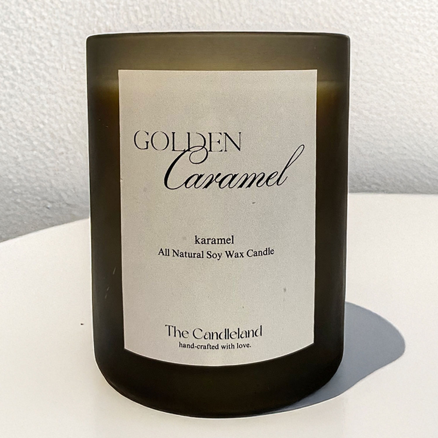 Golden Caramel Frosted Glass Candle