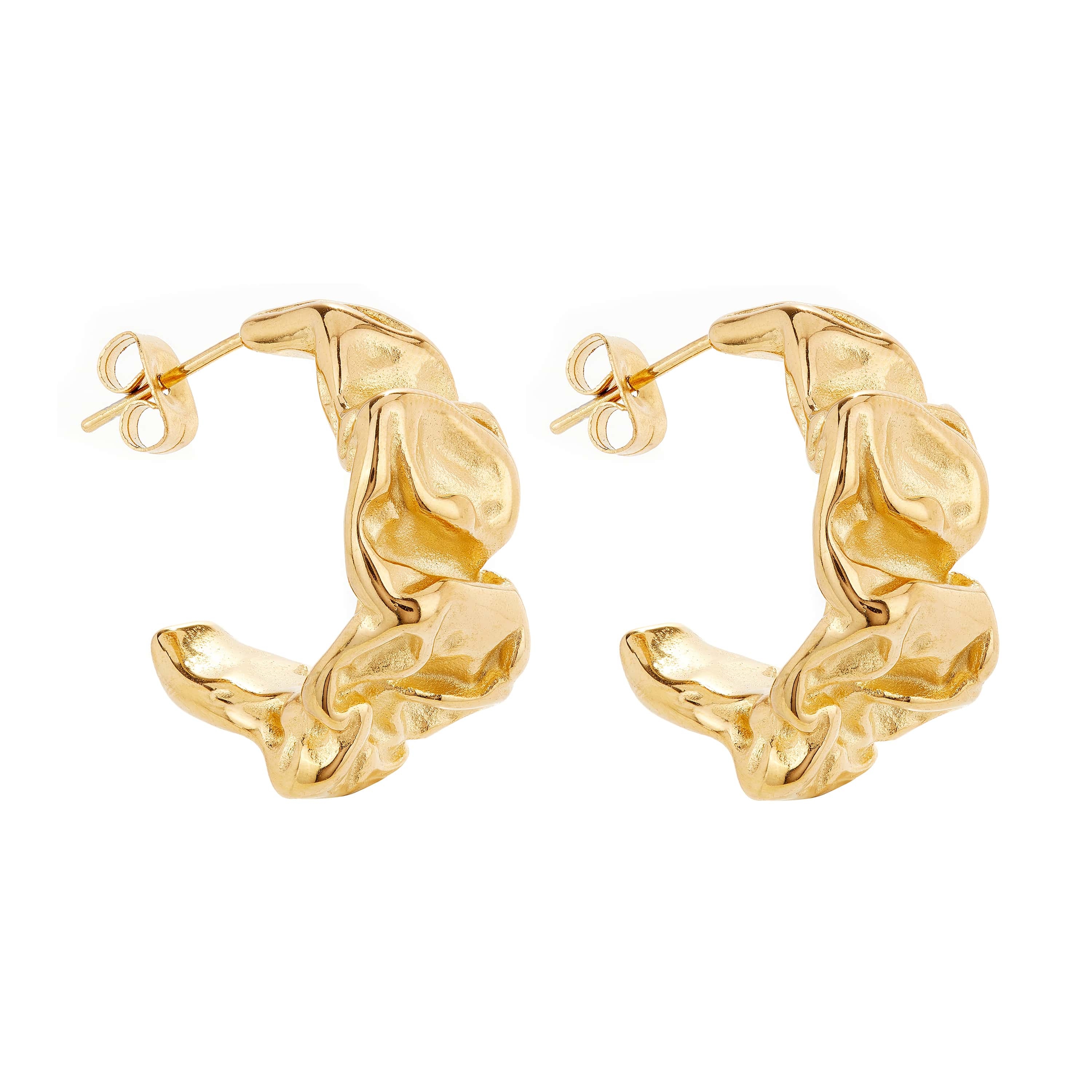 Crumpled Gold Hoops