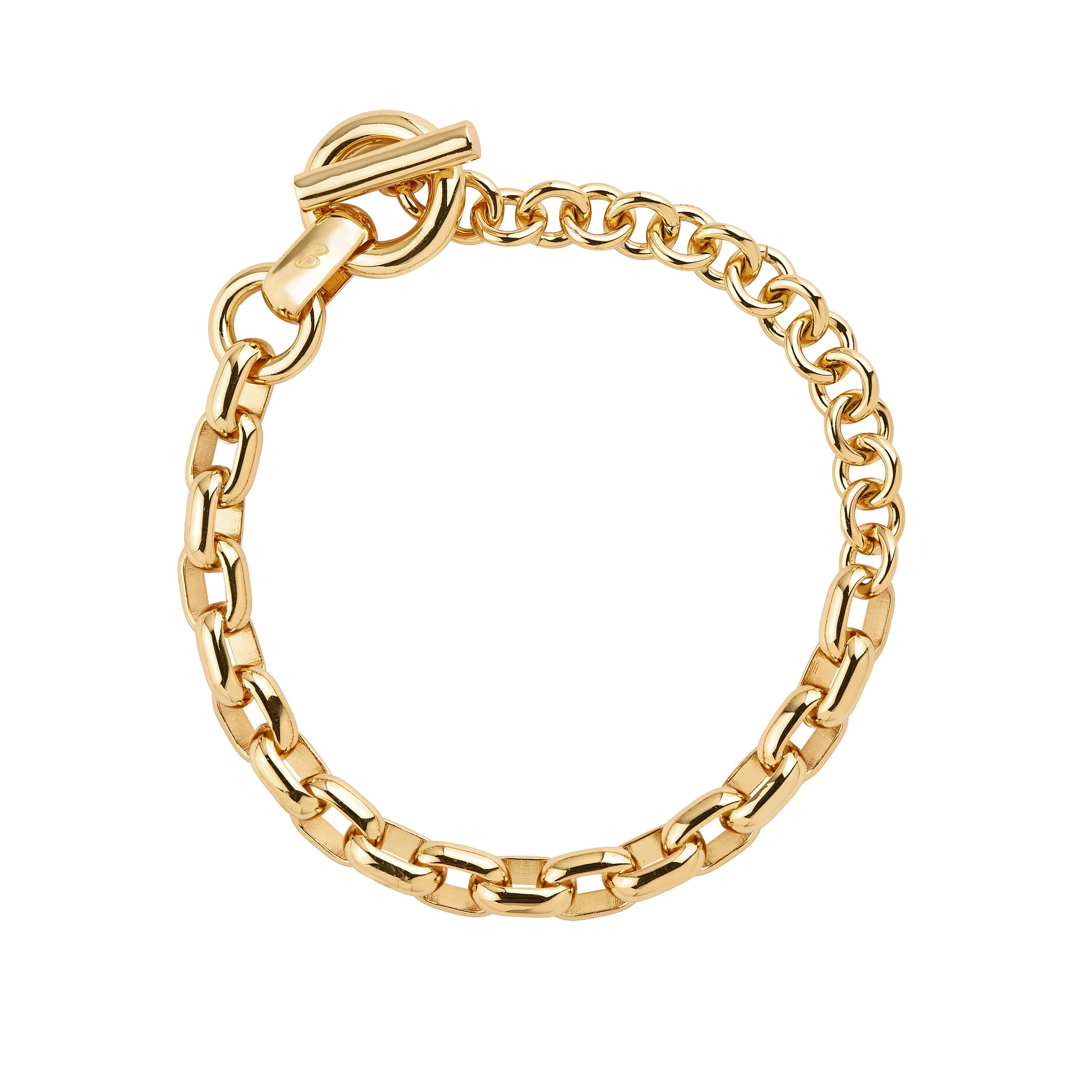 Gold Belcher T-bar Chain Bracelet