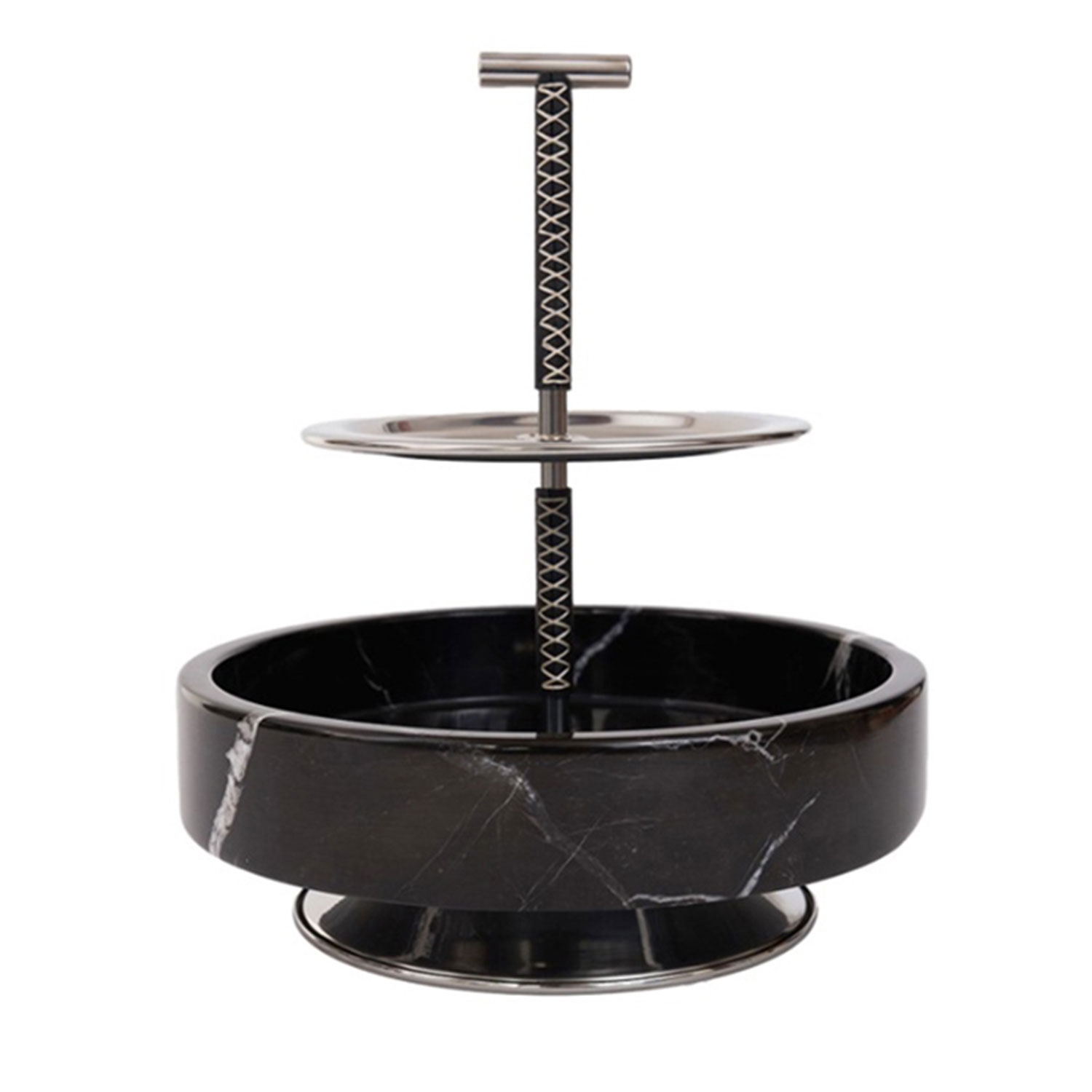 Harmony Two-tier Black Marble Tray