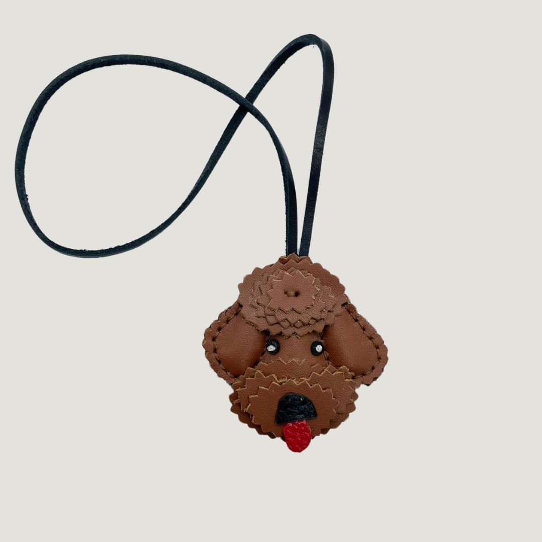 Leather Poodle Bag Charm