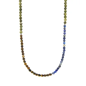 Isaac Silver And Stone Skinny Necklace X Wrap Bracelet
