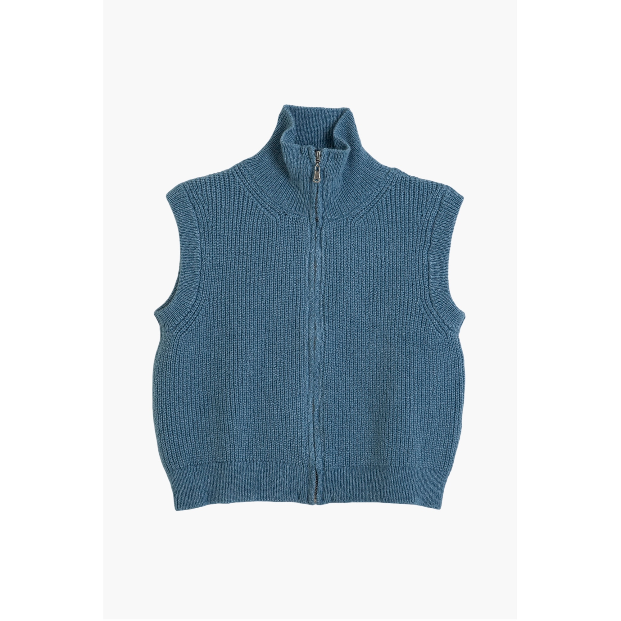 Full-zip High Neck Crop Vest