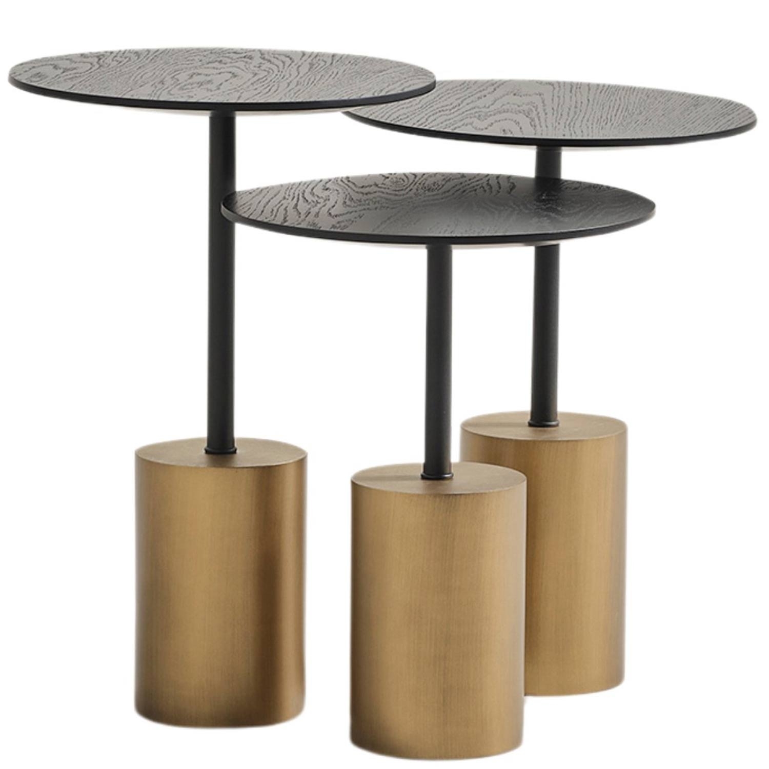 Saignon Wooden Triple Side Table Set