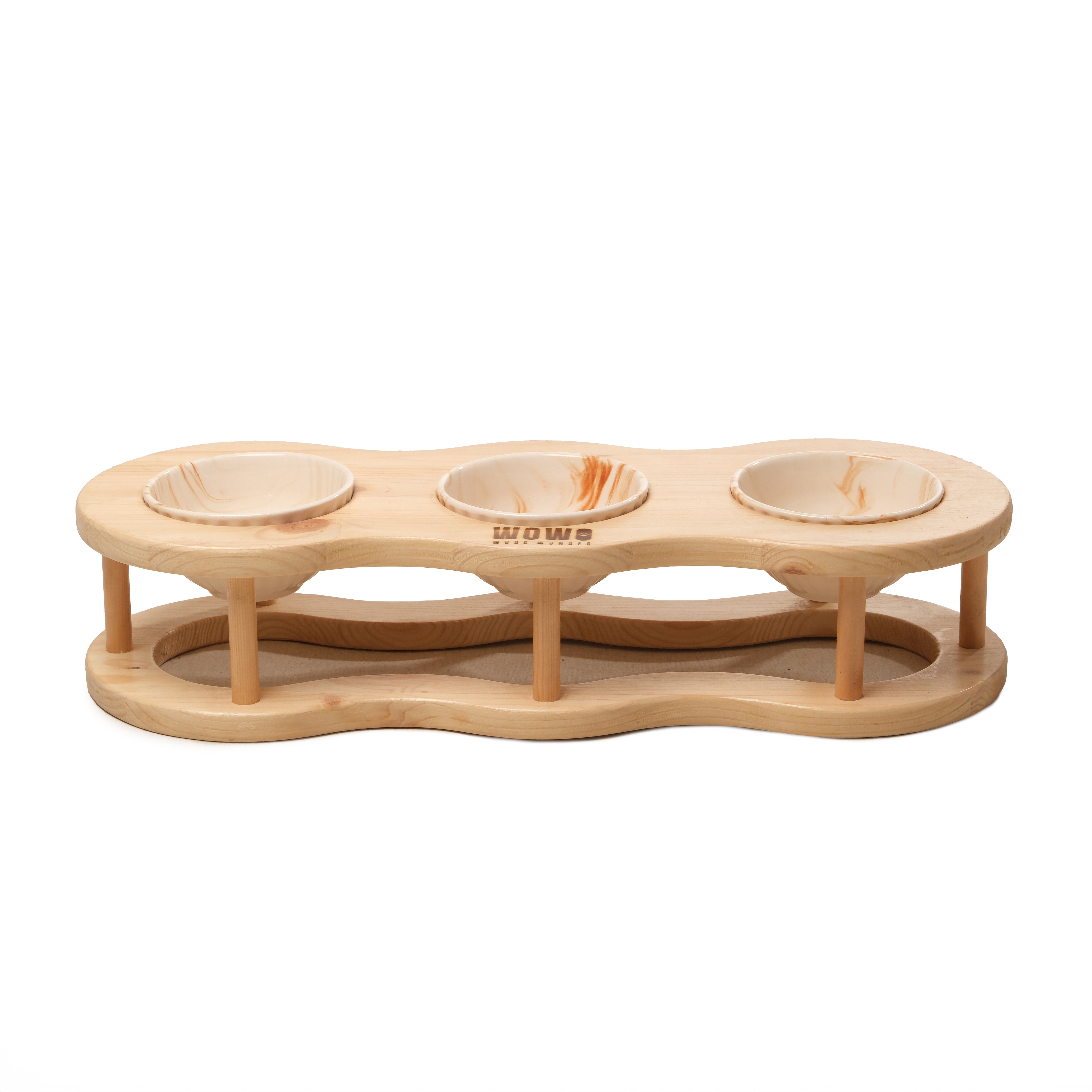 Verdant - Wooden Elevated Pet Feeding Station With Porcelain Bowls