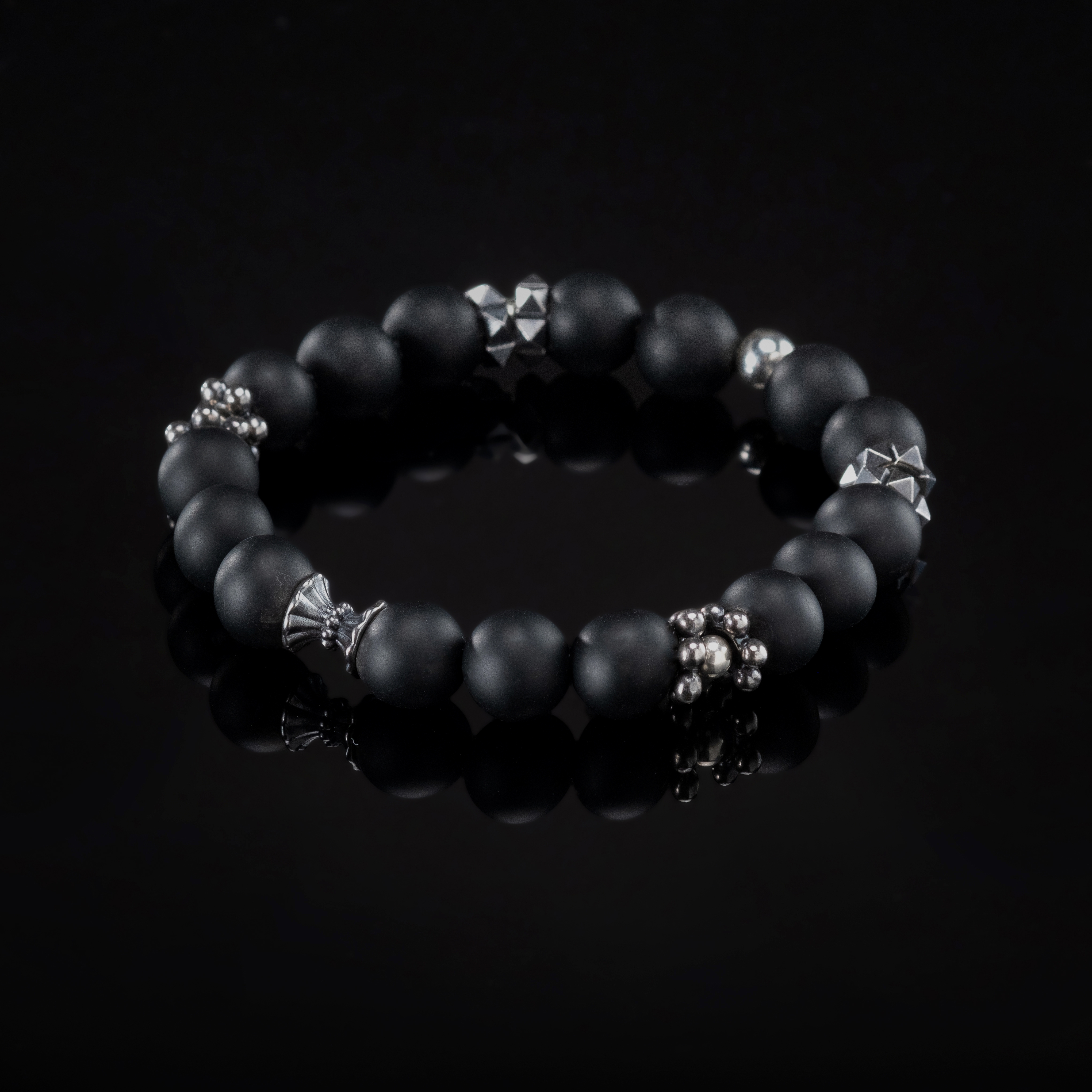 Adad 925k Sterling And Black Onyx Bracelet