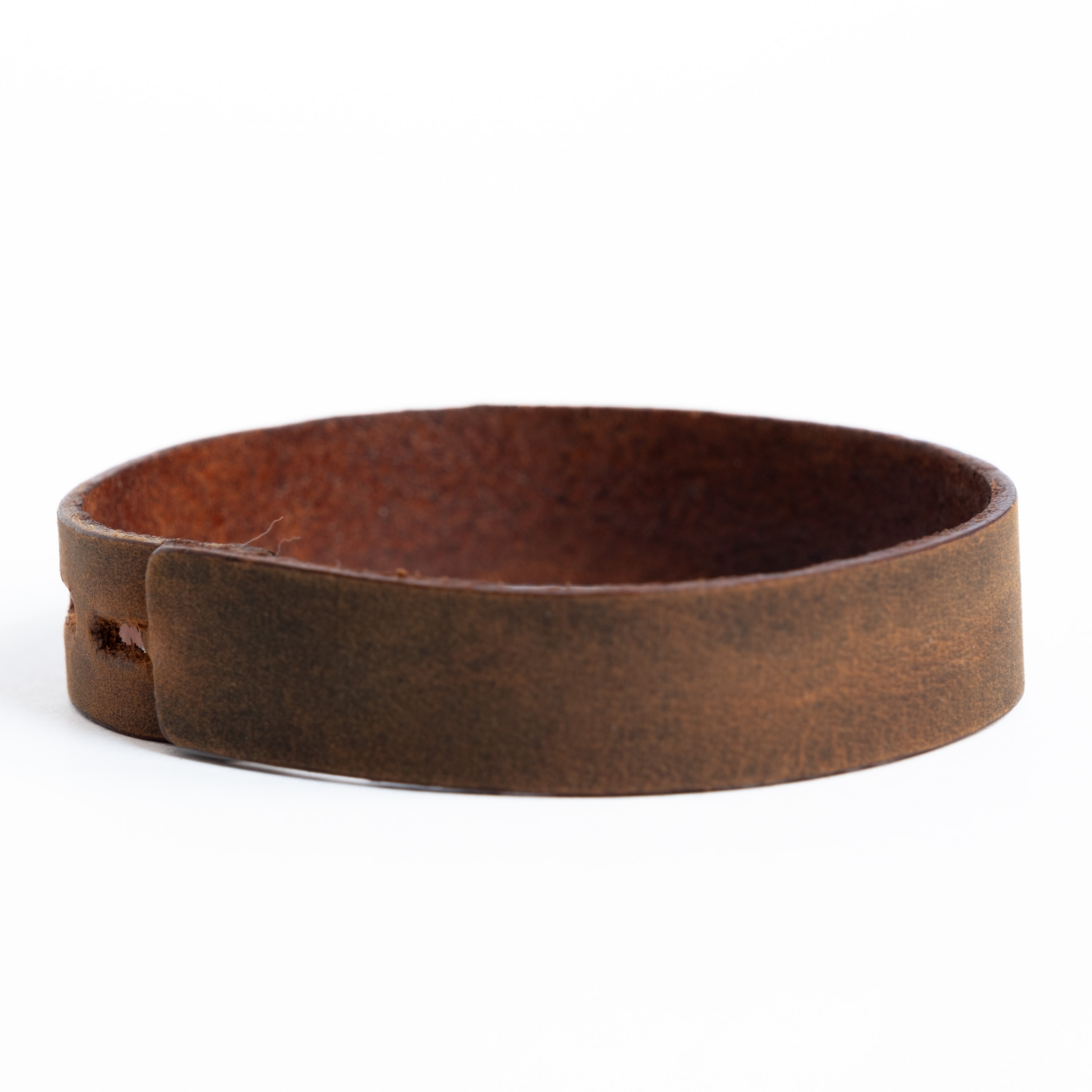 Leather Wristband - Solid Design With Hook - Minimalist - Genuine Leather And Handmade (long 17-19 Cm)