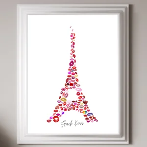 French Kiss Art Print Design Poster