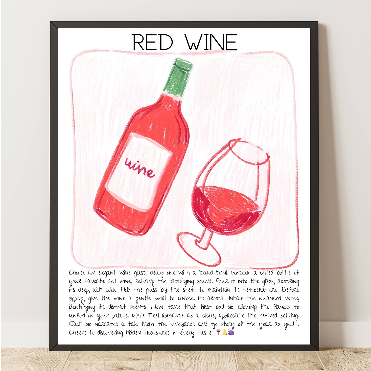 Red Wine Art Print Design Poster No:2