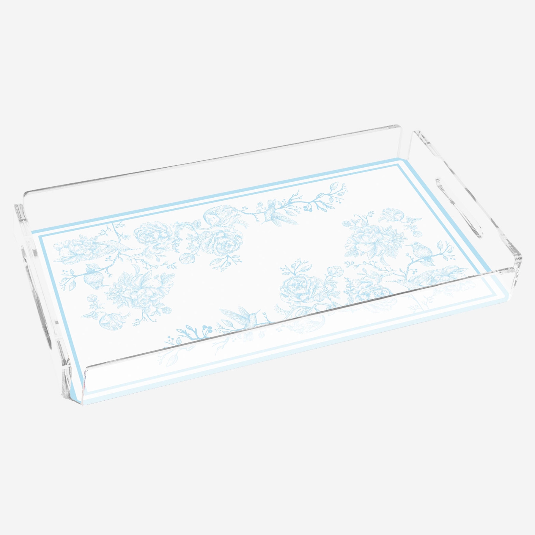 Rose Glow Blue 40x20 Acrylic Tray