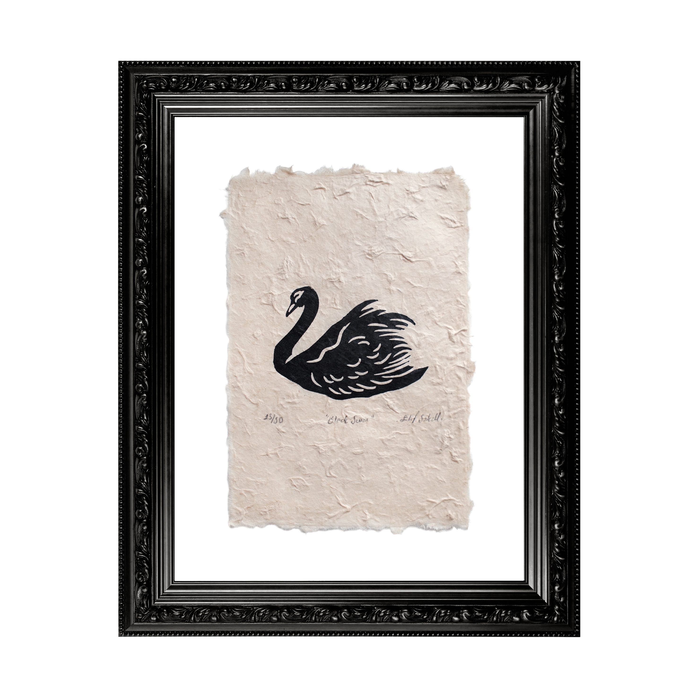 Black Swan - Original Linocut Editions